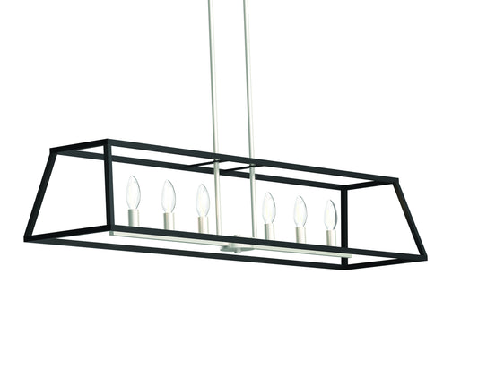 DVI Lighting - DVP30002SN/GR - Six Light Linear Pendant - Laurentian - Satin Nickel And Graphite