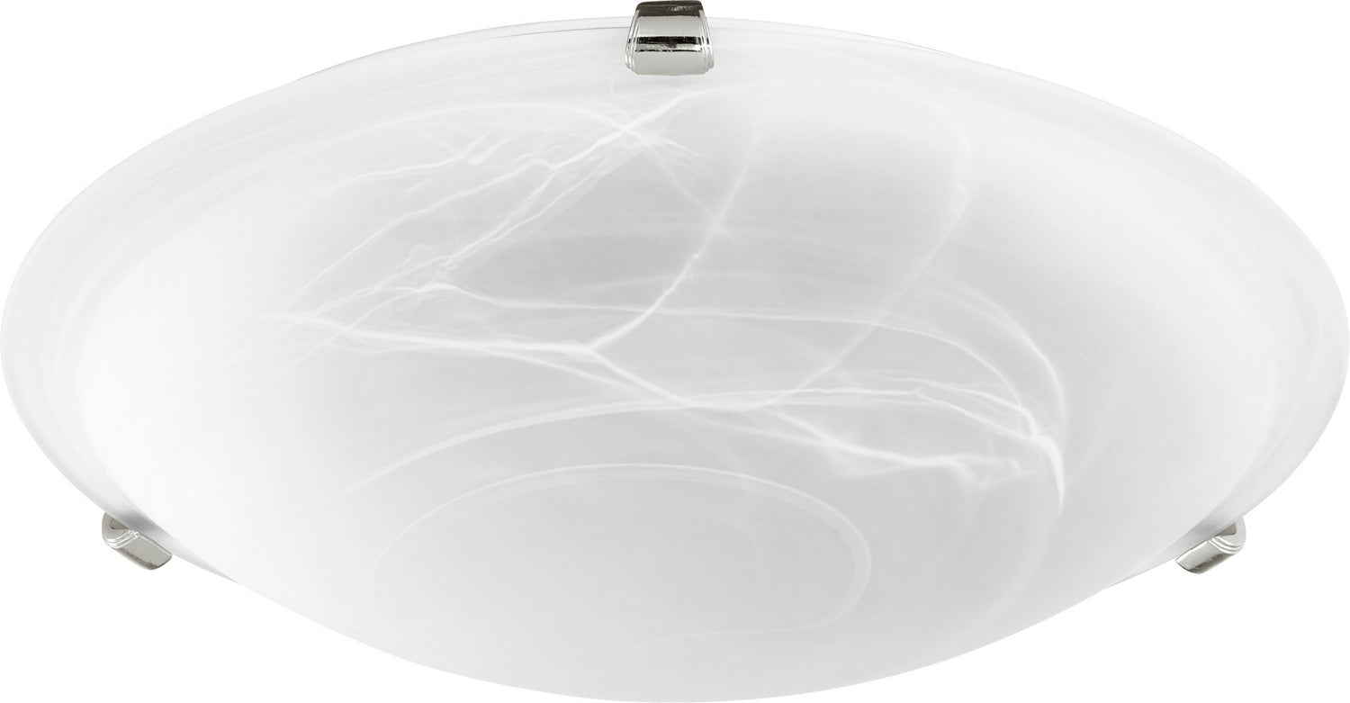 Quorum - 3000-16-62 - Three Light Ceiling Mount - 3000 Ceiling Mounts - Polished Nickel w/ Faux Alabaster