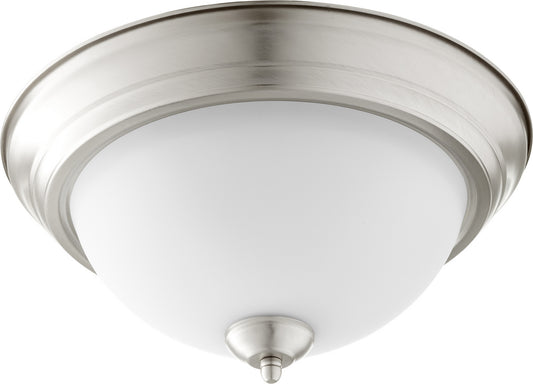 Quorum - 3063-13-65 - Two Light Ceiling Mount - 3063 Ceiling Mounts - Satin Nickel w/ Satin Opal