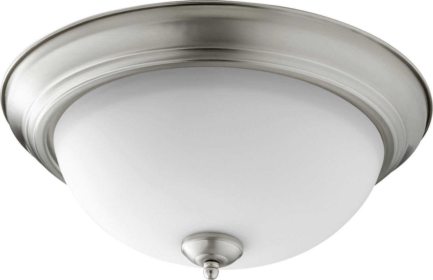 Quorum - 3063-15-65 - Three Light Ceiling Mount - 3063 Ceiling Mounts - Satin Nickel w/ Satin Opal