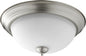 Quorum - 3063-15-65 - Three Light Ceiling Mount - 3063 Ceiling Mounts - Satin Nickel w/ Satin Opal