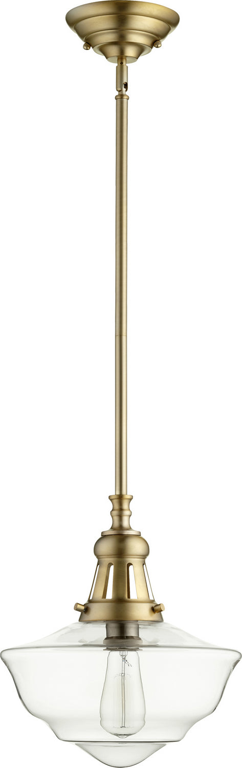 Quorum - 801-12-80 - One Light Pendant - Schoolhouse Pendants - Aged Brass