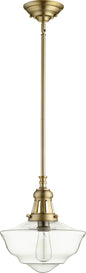 Quorum - 801-12-80 - One Light Pendant - Schoolhouse Pendants - Aged Brass