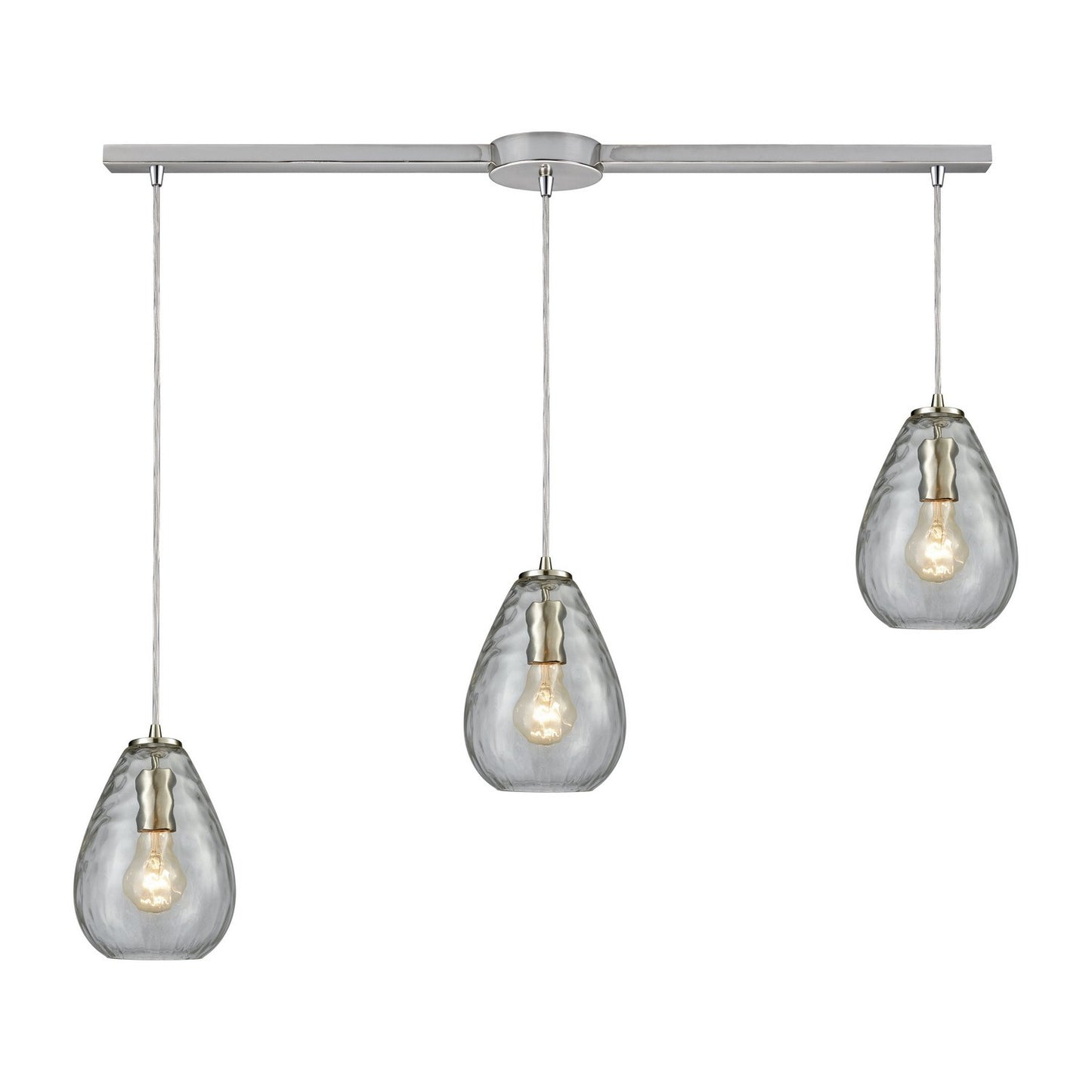 ELK Home - 10760/3L - Three Light Pendant - Lagoon - Satin Nickel