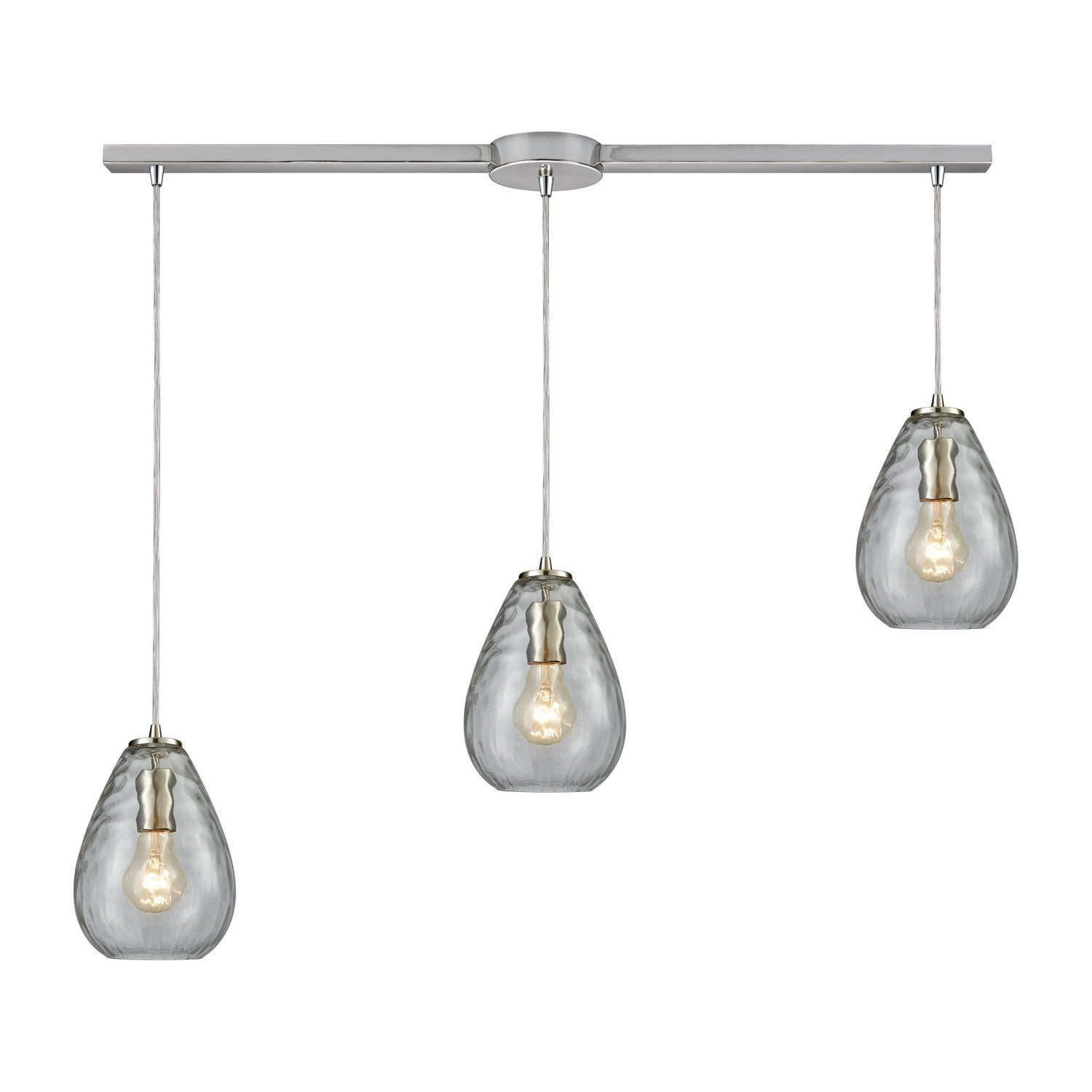ELK Home - 10760/3L - Three Light Pendant - Lagoon - Satin Nickel