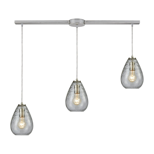 ELK Home - 10760/3L - Three Light Pendant - Lagoon - Satin Nickel
