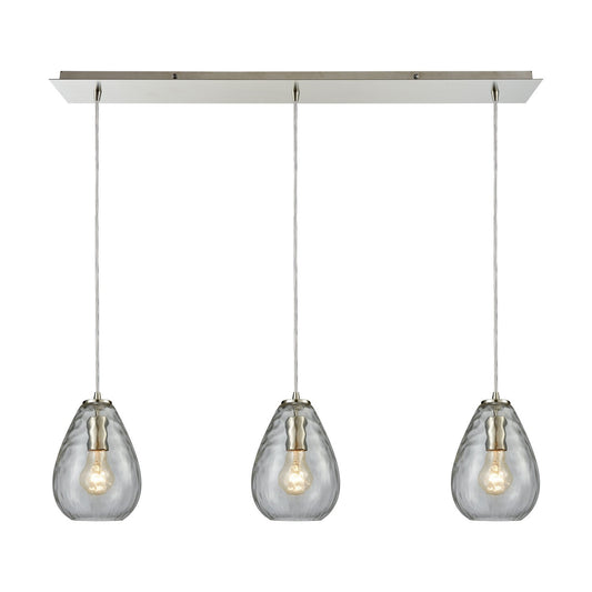 ELK Home - 10760/3LP - Three Light Pendant - Lagoon - Satin Nickel