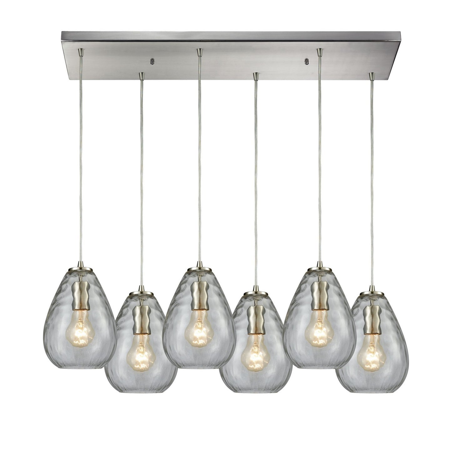 ELK Home - 10760/6RC - Six Light Pendant - Lagoon - Satin Nickel