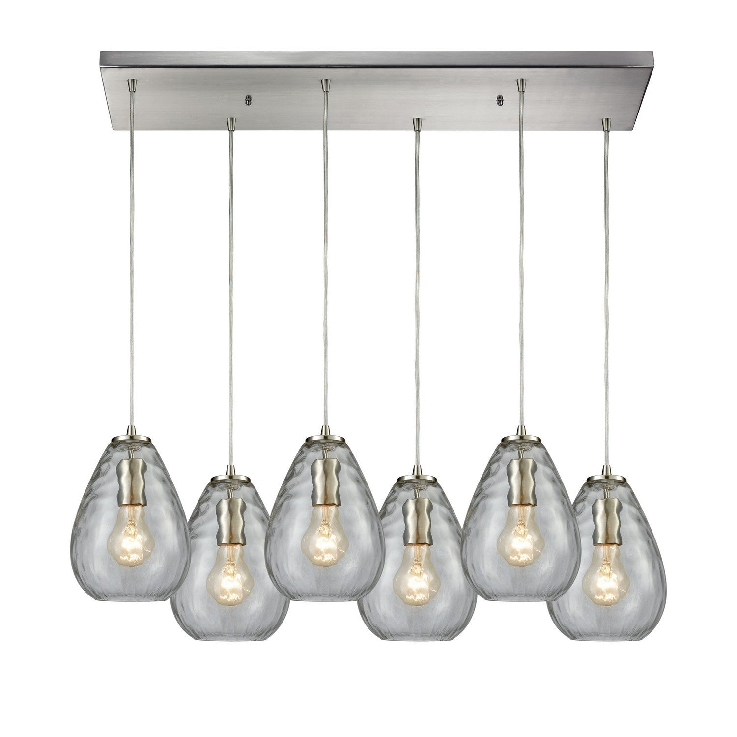 ELK Home - 10760/6RC - Six Light Pendant - Lagoon - Satin Nickel