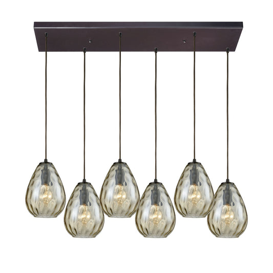 ELK Home - 10780/6RC - Six Light Pendant - Lagoon - Oil Rubbed Bronze