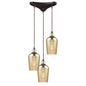 ELK Home - 10840/3 - Three Light Pendant - Hammered Glass - Oil Rubbed Bronze