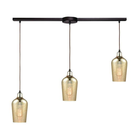 ELK Home - 10840/3L - Three Light Pendant - Hammered Glass - Oil Rubbed Bronze