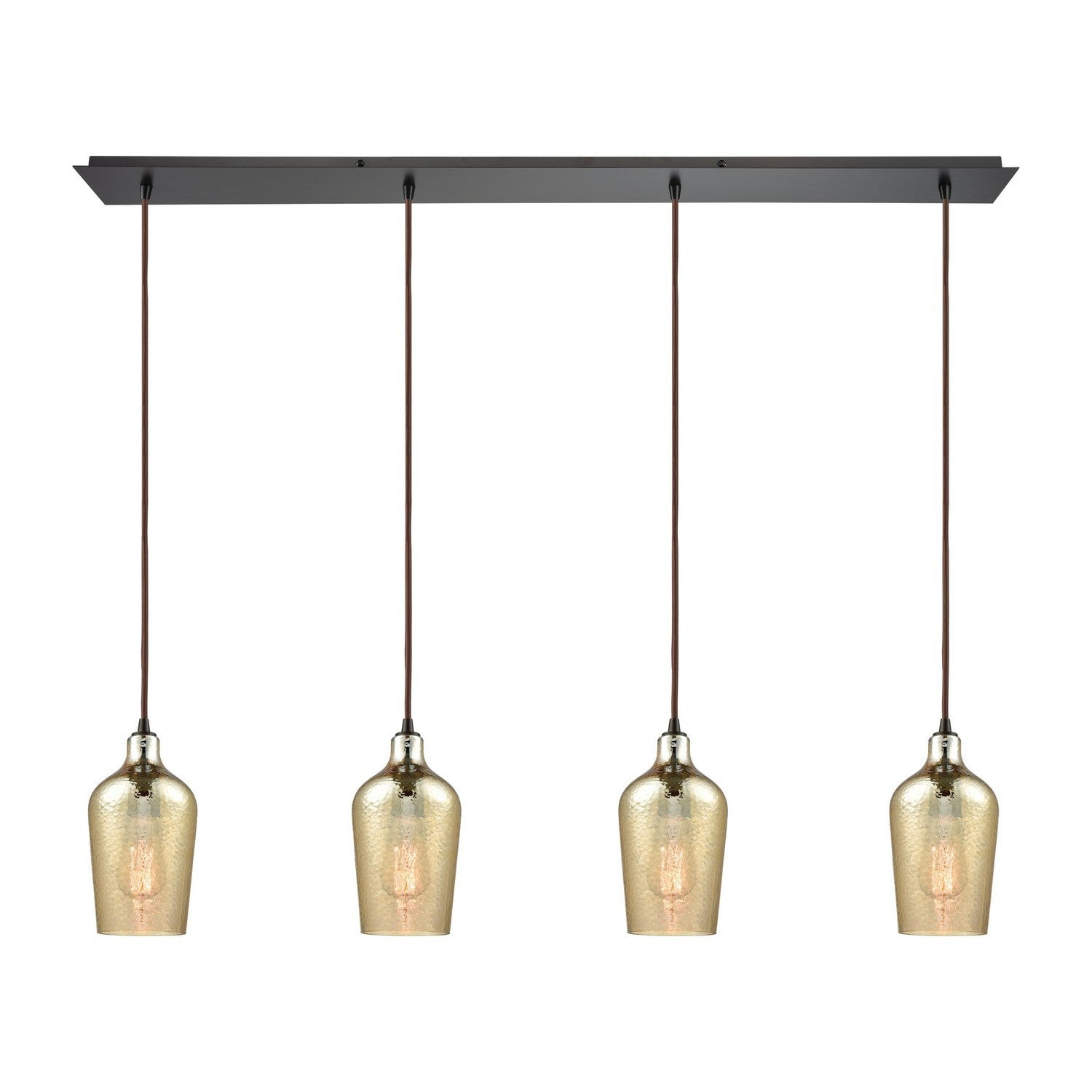 ELK Home - 10840/4LP - Four Light Pendant - Hammered Glass - Oil Rubbed Bronze