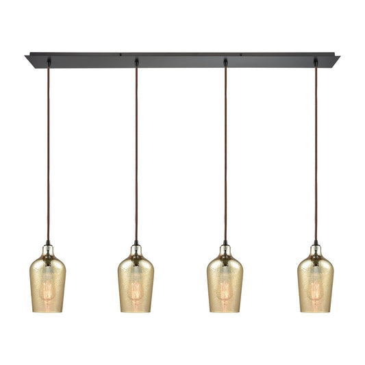 ELK Home - 10840/4LP - Four Light Pendant - Hammered Glass - Oil Rubbed Bronze