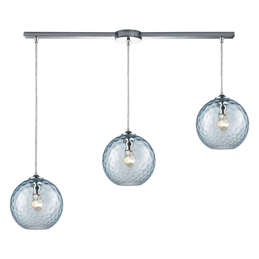 ELK Home - 31380/3L-AQ - Three Light Pendant - Watersphere - Polished Chrome