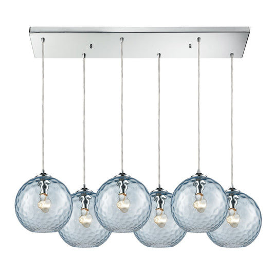ELK Home - 31380/6RC-AQ - Six Light Pendant - Watersphere - Polished Chrome
