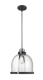 Z-Lite - 337P12MB+CH - One Light Pendant - Burren - Matte Black / Chrome