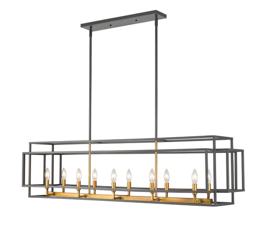 Z-Lite - 454-54L-BRZ-OBR - Ten Light Linear Chandelier - Titania - Bronze / Olde Brass