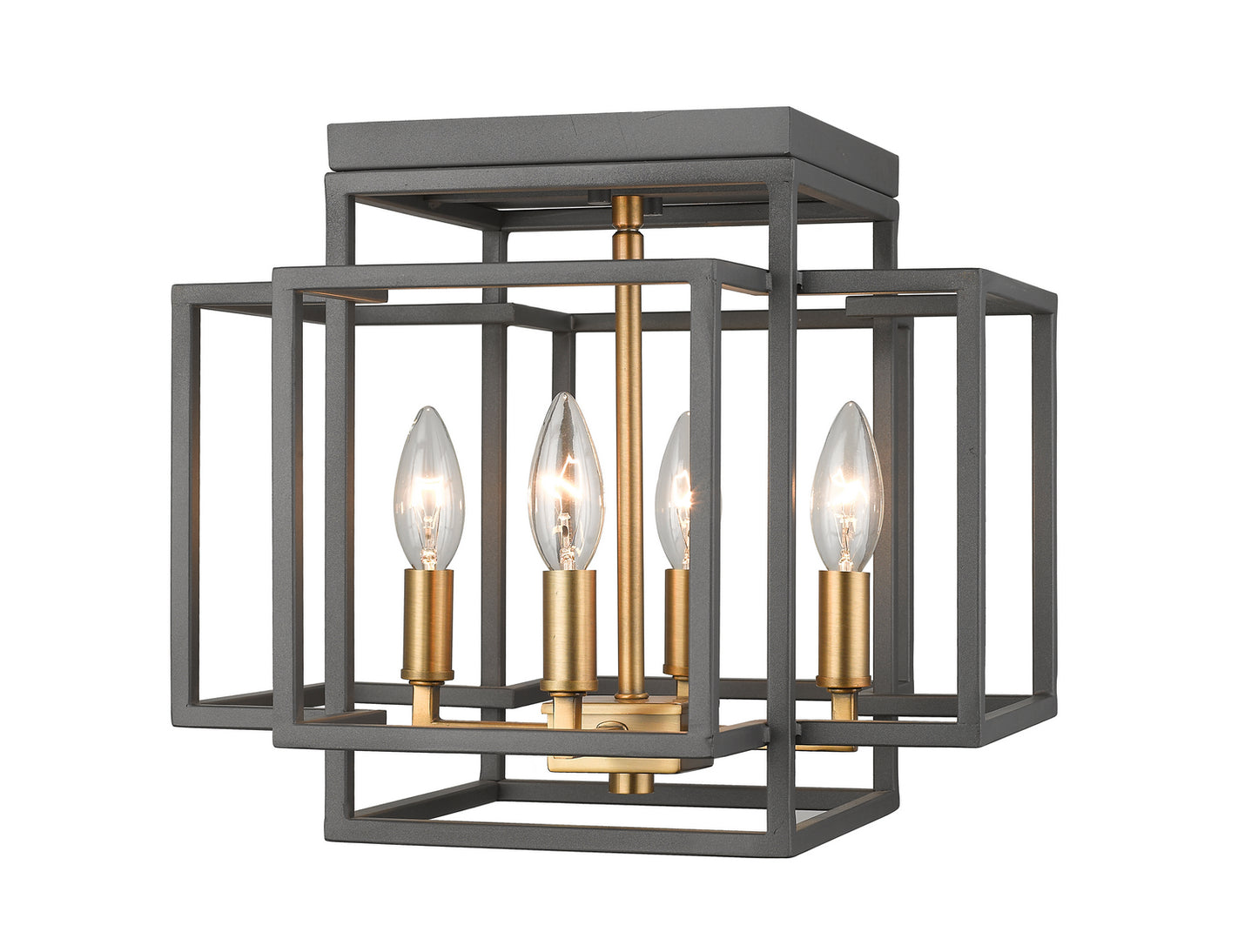 Z-Lite - 454F-BRZ-OBR - Four Light Flush Mount - Titania - Bronze / Olde Brass