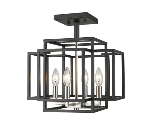 Z-Lite - 454SF-BK-BN - Four Light Semi Flush Mount - Titania - Black / Brushed Nickel