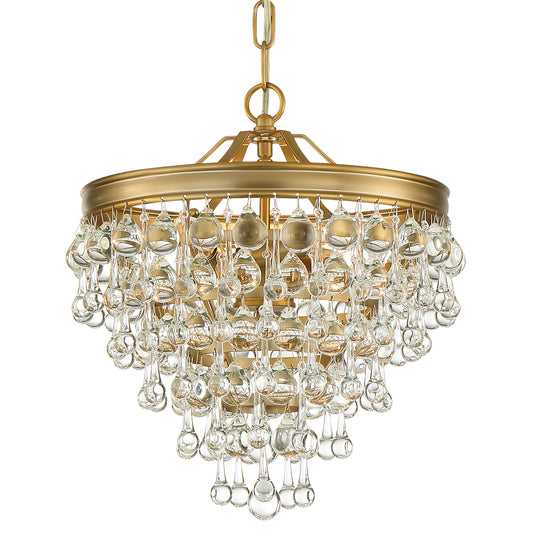 Crystorama - 130-VG - Three Light Mini Chandelier - Calypso - Vibrant Gold