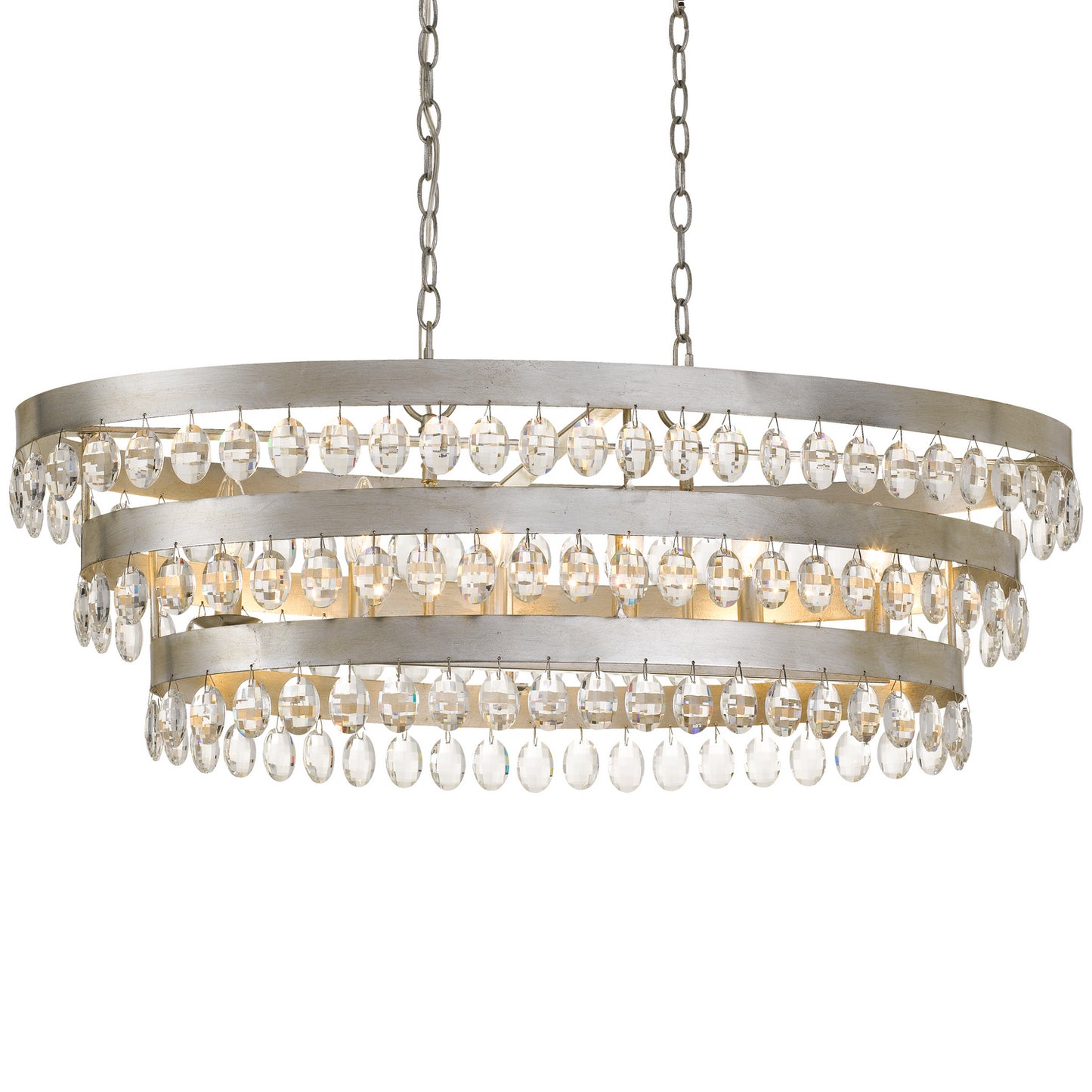 Crystorama - 6107-SA - Six Light Chandelier - Perla - Antique Silver