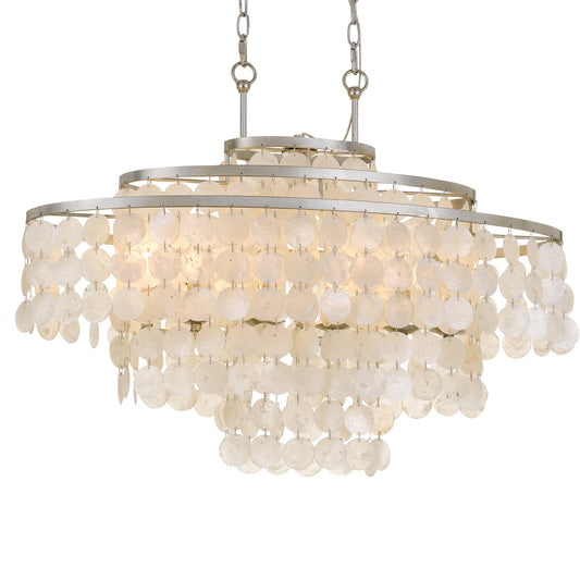 Crystorama - BRI-3009-SA - Six Light Chandelier - Brielle - Antique Silver