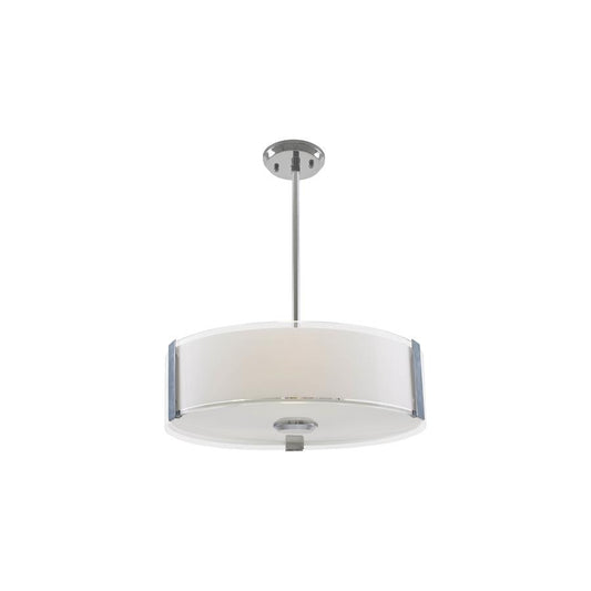 DVI Lighting - DVP14508CH-SSOP - Three Light Pendant - Zurich - Chrome With Silk Screened Opal Glass