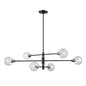 DVI Lighting - DVP20802SN+GR-CL - Six Light Linear Pendant - Ocean Drive - Satin Nickel And Graphite With Clear Glass