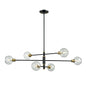 DVI Lighting - DVP20802VBR+GR-CL - Six Light Linear Pendant - Ocean Drive - Venetian Brass And Graphite With Clear Glass