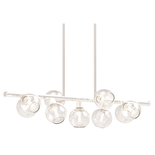 DVI Lighting - DVP20805SN+CH-CL - Nine Light Linear Pendant - Ocean Drive - Satin Nickel And Chrome With Clear Glass