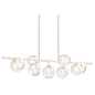 DVI Lighting - DVP20805SN+CH-CL - Nine Light Linear Pendant - Ocean Drive - Satin Nickel And Chrome With Clear Glass