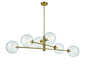 DVI Lighting - DVP27002VBR-CL - Six Light Linear Pendant - Courcelette - Venetian Brass With Clear Glass