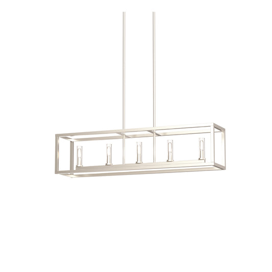 DVI Lighting - DVP28102MF+BN-CL - Five Light Linear Pendant - Sambre - Multiple Finishes And Buffed Nickel With Clear Glass