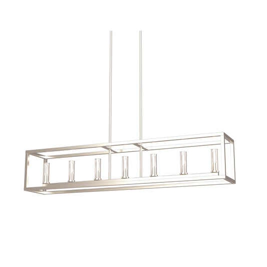 DVI Lighting - DVP28104MF+BN-CL - Seven Light Linear Pendant - Sambre - Multiple Finishes And Buffed Nickel With Clear Glass
