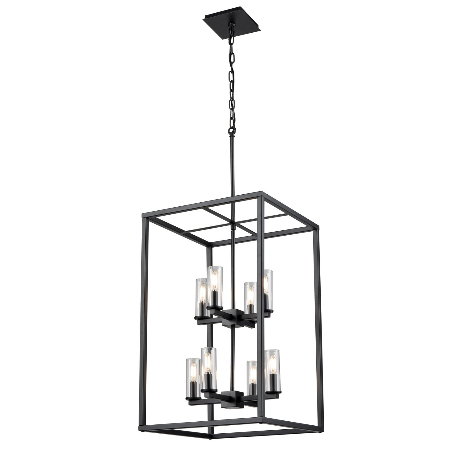 DVI Lighting - DVP28148MF+GR-CL - Eight Light Foyer Pendant - Sambre - Multiple Finishes And Graphite With Clear Glass
