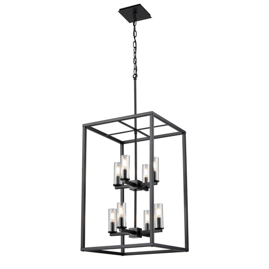 DVI Lighting - DVP28148MF+GR-CL - Eight Light Foyer Pendant - Sambre - Multiple Finishes And Graphite With Clear Glass