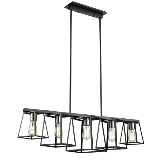 DVI Lighting - DVP29004MF+EB - Five Light Linear Pendant - Cape Breton - Multiple Finishes And Ebony