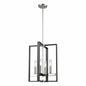 DVI Lighting - DVP30248SN+GR-CL - Four Light Foyer Pendant - Blairmore - Satin Nickel And Graphite With Clear Glass