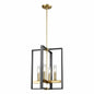 DVI Lighting - DVP30248VBR+GR-CL - Four Light Foyer Pendant - Blairmore - Venetian Brass And Graphite With Clear Glass