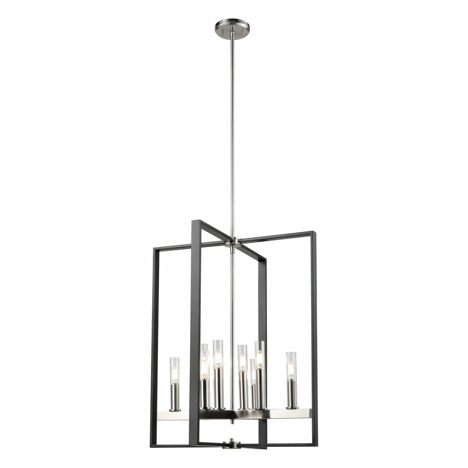 DVI Lighting - DVP30249SN+GR-CL - Eight Light Foyer Pendant - Blairmore - Satin Nickel And Graphite With Clear Glass