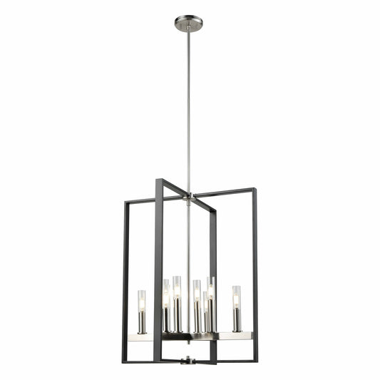 DVI Lighting - DVP30249SN+GR-CL - Eight Light Foyer Pendant - Blairmore - Satin Nickel And Graphite With Clear Glass