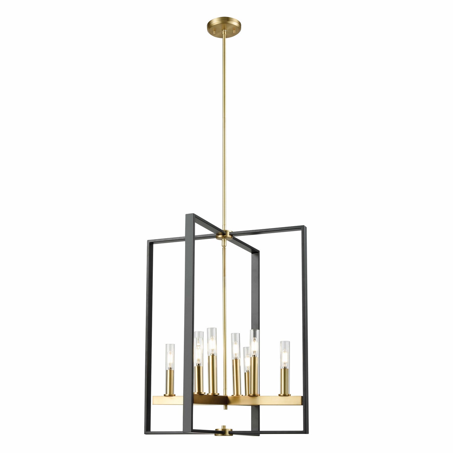 DVI Lighting - DVP30249VBR+GR-CL - Eight Light Foyer Pendant - Blairmore - Satin Nickel And Graphite With Clear Glass