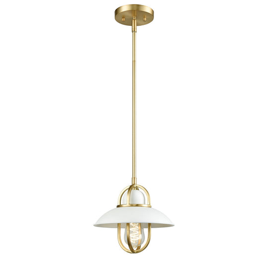 DVI Lighting - DVP31021MW+VBR - One Light Mini-Pendant - Peggy'S Cove - Matte White And Venetian Brass