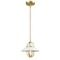 DVI Lighting - DVP31021MW+VBR - One Light Mini-Pendant - Peggy'S Cove - Matte White And Venetian Brass