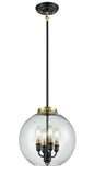DVI Lighting - DVP35048MF+GR-CL - Four Light Foyer Pendant - Frontenac - Multiple Finishes And Graphite With Clear Glass