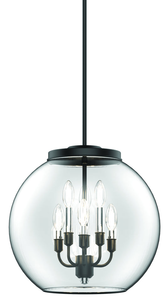 DVI Lighting - DVP35049MF+GR-CL - Six Light Foyer Pendant - Frontenac - Multiple Finishes And Graphite With Clear Glass
