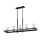 DVI Lighting - DVP38602GR+IW-CL - Five Light Linear Pendant - Okanagan - Graphite And Ironwood On Metal With Clear Glass