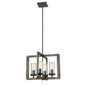 DVI Lighting - DVP38620GR+IW-CL - Four Light Pendant - Okanagan - Graphite And Ironwood On Metal With Clear Glass