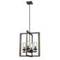 DVI Lighting - DVP38648GR+IW-CL - Four Light Foyer Pendant - Okanagan - Graphite And Ironwood On Metal With Clear Glass